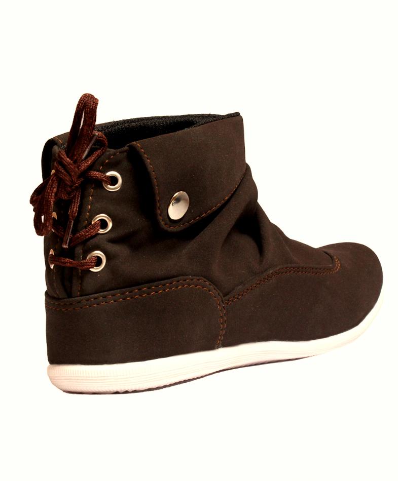 Dark Brown Back Laces Casual Shoes 3899